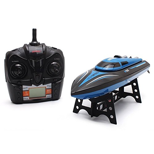 RC Boat,KingPow Remote Control Boat with High Speed 18MPH 2.4GHz Fast RC Racing Boat for Lakes/Pools/Ponds (Boats Only Works in Water)
