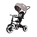 Mondial Toys Triciclo Pieghevole Qplay RITO 3 in 1 con MANIGLIONE DIREZIONABILE E CAPPOTTINA Parasole Colore Grigio