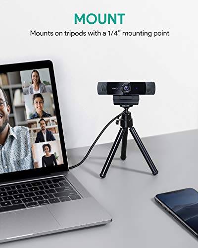 AUKEY FHD Webcam, 1080p Live Streaming Camera with Stereo Microphone, Desktop or Laptop USB Webcam for Widescreen Video Calling and Recording - Thumbnail 7