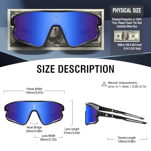 DUCO Polarized Sports Sunglasses for Men and Women Protection Ideal for Fishing Cycling and Running Mountain Biking DC00462