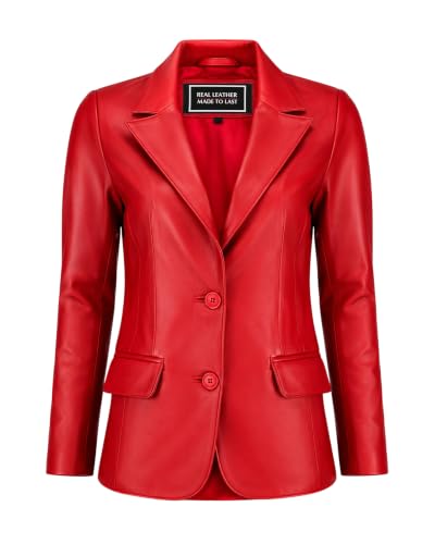 Image of Jild Classic Style Leather Blazer Women - Casual Coat Leather Jacket Women