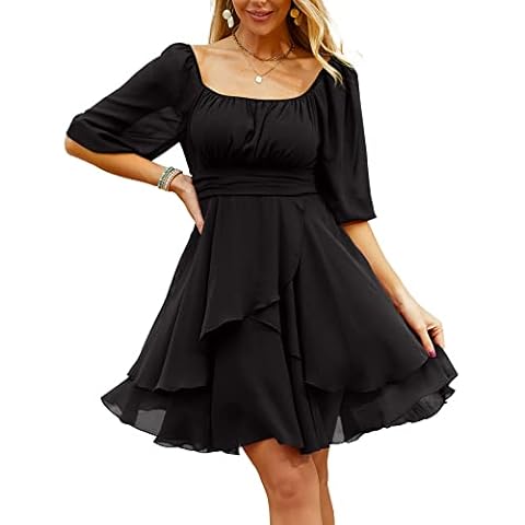 Beluring Women's Square Neck Mini Dress Cover