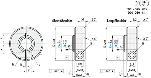 Shaft Collars for Bearing Inner Mount - Slit One Piece Clamp-on 20mm 1pc
