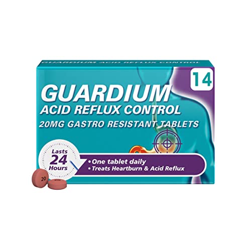Guardium Esomeprazole Acid Reflux Tablets 14 Pack - Indigestion & Heartburn Relief 24-Hour GERD/GORD Protection Antacids for Digestion & Nausea