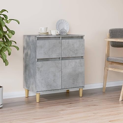 NAVIYERA Armario auxiliar estrecho para dormitorio, aparador, color gris hormigón, 60 x 35 x 70 cm, material de madera, para pasillo o salón