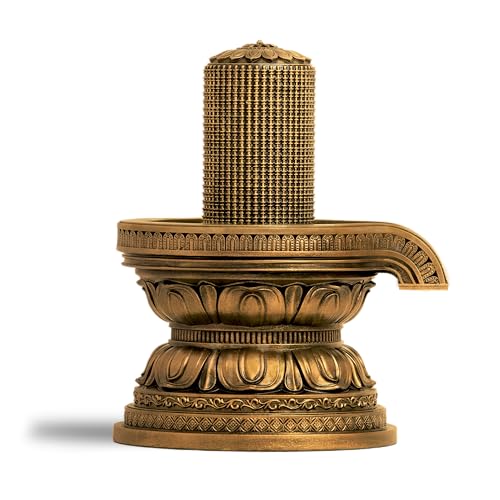 Image of SILAIII 1008 Shiva Lingam Idol 6 Inch | Siva Lingam for Pooja | Shivling Sculpture for Home Temple & Spiritual Gift, Antique Bronze