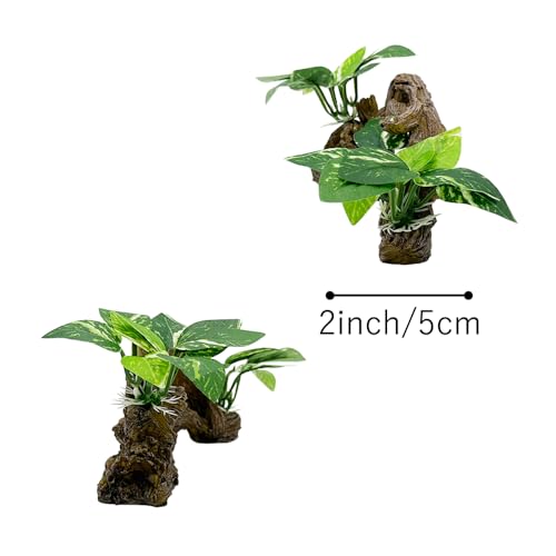 Image of Fish Tank Decorations Aquarium Decor Ornaments Betta Silk Leaf pad Hammock Artifical Driftwood Cave Goldfish Bowl Accessories (Type-E)