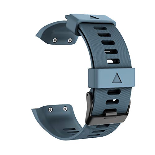 ZDYS Correa Reloj Accesorios Coloridos Reemplazo Suave Hebilla Pasador Casual Transpirable Deporte Unisex Muñequera Silicona Ajustable para Garmin Forerunner 35(Azul Marino)