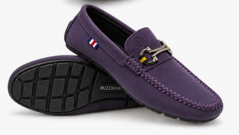 Image of BUZZBASK Men?s Synthetic Leather Loafers | Premium Soft Comfort Driving Shoes | Lightweight Casual Slip-On Moccasins for Office, Party, Anti-Skid Sole Stylish Formal Shoes