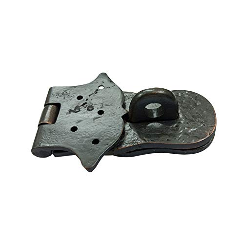 Image of Adonai Hardware inchParan inch Heavy Duty Cast Iron Safety Locking Hasp and Staple (6 inch x 4 Pack, Oil Rubbed Bronze) for Vintage Pirates Treasure Chest, Trunks, Wooden Jewelry Box, Cases, Furniture and Sheds