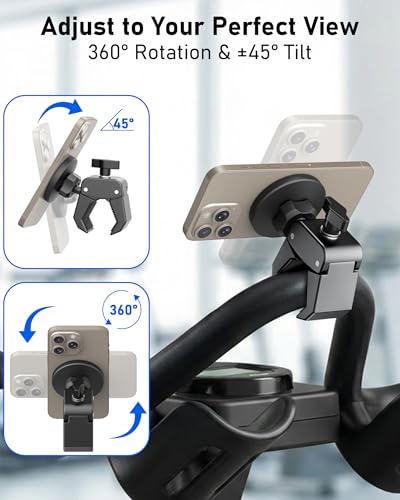 Phone Holder for Peloton Bike, Magnetic Phone Mount Clamp for Spin Bicycles - image 5