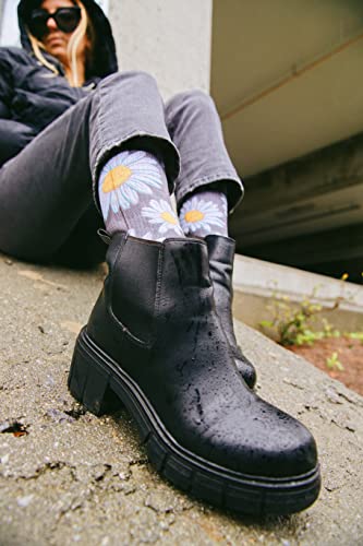 Merge4 Slogan Spring Daisies Crew Socks For Men And Women Floral Print Non Slip Comfy With Arch Support (As1, Alpha, L, Regular, Regular) #TOP3