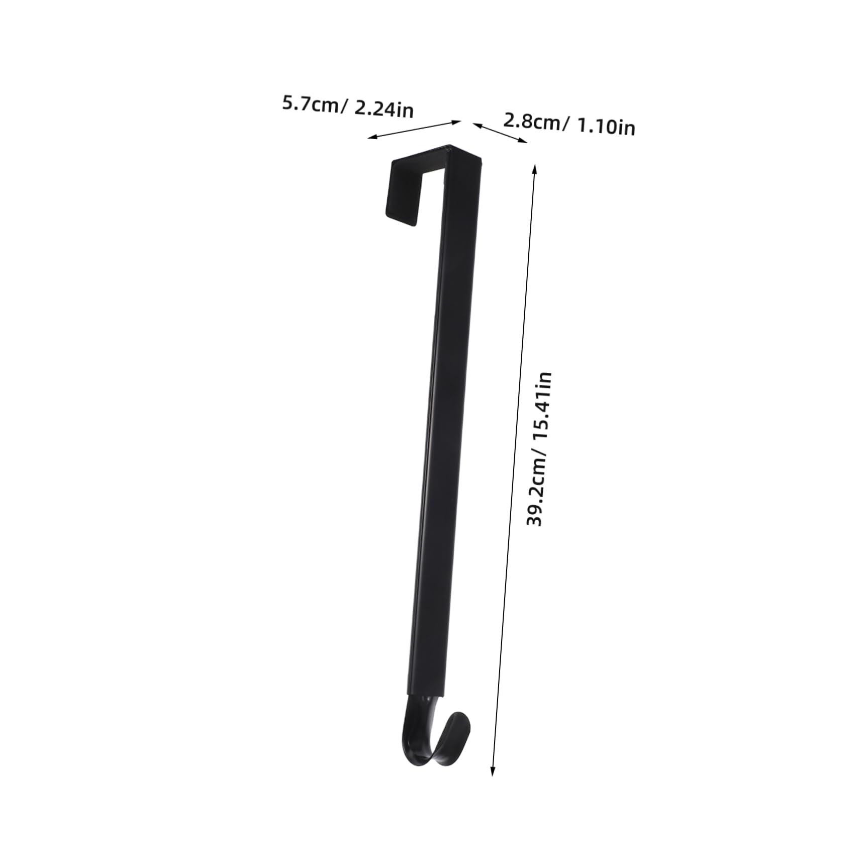 KALLORY Adjustable Wreath Hanger for Front Door Durable Metal Garland Hook Versatile for Various Wreath for Home Decor Black Finish