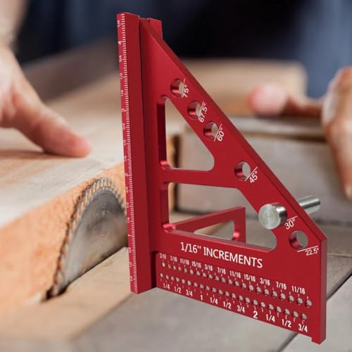 Regla Triángulo Inglete de Aluminio Multiángulo para Carpintería miniatura 7