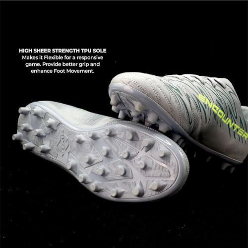 Image of Nivia Encounter Mg 11 Football Stud for Men, Synthetic Leather Upper, Lightweight Insole,High-Shear Strength TPU Outsole, Ideal for Hard & Grassy Surfaces