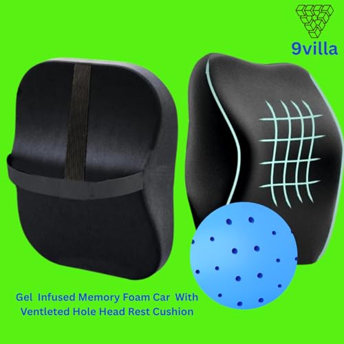 Image of Car Neck Pillow for Neck Pain Relief and Cervical Support,Cars Seat Neck Pillow with 100% Pure Gel Memory Foam and Washable Cover,Headrest Pillow (Black Velvet, Car Neck Rest Pillow)
