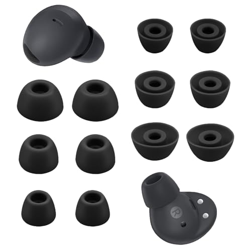 Ear Tips for Samsung Galaxy Buds 2 Pro, 6 Pairs Silicone Replacement Earbud Tips S/M/L, Earbuds Ear Tips Buds Set (Black)