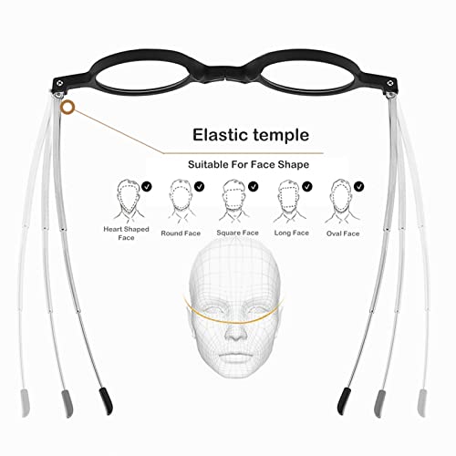 Składane okulary do czytania w stylu retro, okrągłe, niebieskie, blokujące światło dla kobiet, mężczyzn, przenośne kompaktowe czytniki TR90 z etui z PU (kolor: czerwony, rozmiar: 3,0 x)