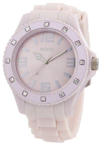 Oozoo Herren-Armbanduhr XL Analog Silikon C4338 Old pink/Strass