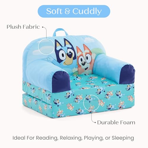 Delta Children - Bluey Cozee Buddy Flip-Out Kids Chair, Blue - image 4