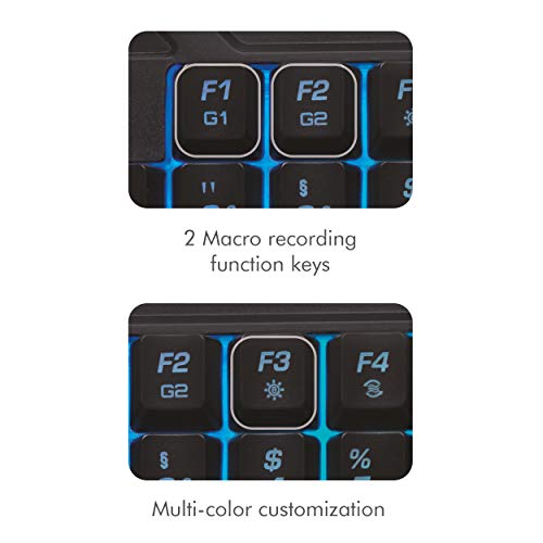 Teclado gamer de una mano con iluminación RGB USB miniatura 4