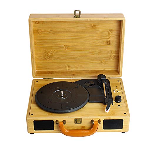 Vinyl Plattenspieler, Retro-Plattenspieler mit DREI Geschwindigkeiten, eingebaute Stereolautsprecher, Support-Schallplatte, Bluetooth, USB,