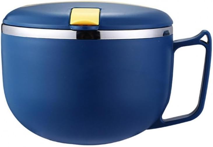 HBJWOV Cereal Bowl Stainless Steel Instant Noodle Bowl Draining Instant Noodle Bowl Bento Box Sealed(E)