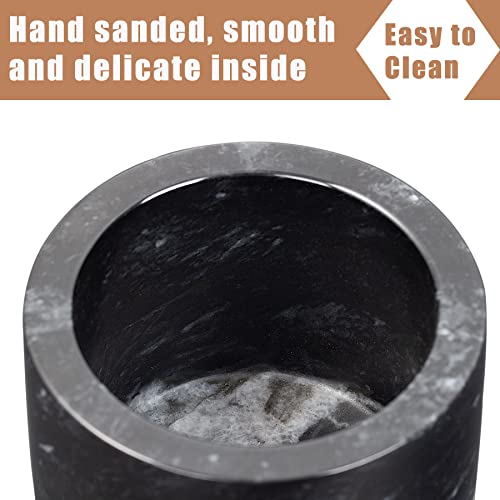 Nhkrte Marble Salt Cellar Set, 2 Pcs 11Oz Salt And Pepper Bowls, Handcrafted From Natural Marble Gift For Mothers Day(White & Black Set) #TOP2