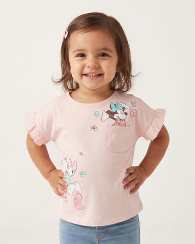 Image of Disney Minnie Mouse or Princess Lenticular T-Shirt, Girls Cute Toddler Short Sleeve Outfit