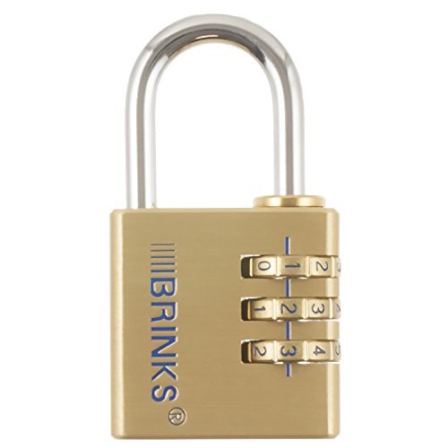 BRINKS - 40mm Solid Brass 3-Dial Resettable Padlock - Chrome Plated with Hardened Steel Shackle #1