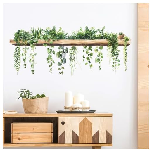 milaosk Wandtattoo Grüne Blätter Pflanzen Blume Wandsticker Selbstklebende Tapete Ranke Efeu Rebe Blumentopf Wandbilder Kunst Wandaufkleber Wanddeko für Wohnzimmer Schlafzimmer Küche Flur