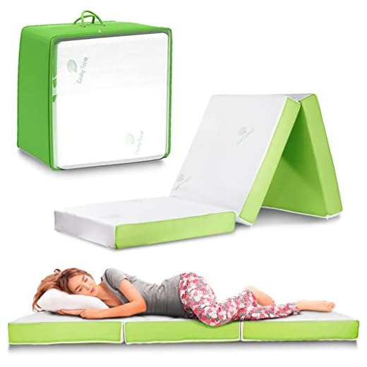 Tri-Fold Folding Mattress w/Storage & Carry Case - Best as Adult Guest Bed, Camping Cot, RV, Floor Mat - Ultra Soft Removable Washable Cover, Foldable, Portable & Compact [75 x 31 x 4 inch]