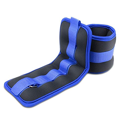 BeGrit Gewichtsmanschetten Armgewichte Handgelenkgewichte Verstellbares Fußgelenkgewichte Set (1 Paar) 0,5 kg für Fitness Bewegung Laufen Joggen Gymnastik Blau Cover