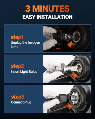 Image of SEALIGHT 9008 /H13 Bulbs, 800% Brightness 40000LM Super Brighter, 1:1 Size Fog Lights, 6500K Cool White, 60000Hrs Long Service Life with Cooling Fan, 3MIN Play and Plug, Pack of 2
