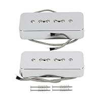 Fit LP P90 Electric Guitar Parts Upgrade or Replacement. Alnico 5 magnets with adjustable poles, high power fatter sound. Resistance: 7-8K(neck), 8-9K(bridge); Pickup pole spacing: 50mm(neck); 52mm(bridge). Chrome cover; Wax potted to eliminate any u...