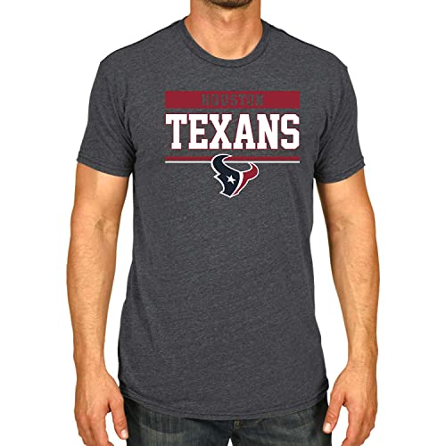 Team Fan Apparel NFL Adult Team Block Tagless T-Shirt - Cotton Blend - Charcoal - Perfect for Game Day - Comfort and Style (Houston Texans - Charcoal, Large)