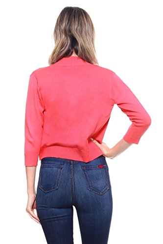 Image of Cielo Women's Soft Solid Open Front 3 /4 Sleeve Sweater Cardigan