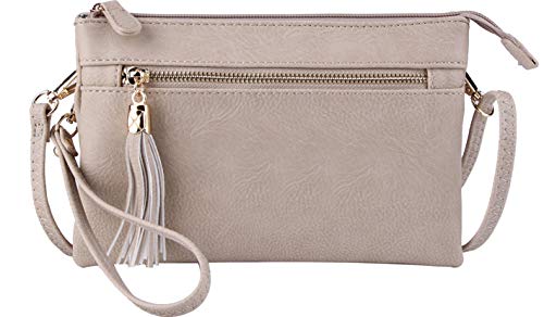 Image of Solene Women's Lightweight Multi Compartment Wristlet Clutch Wallet Crossbody Bag
