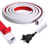 1 m Cord Hider Raceway Kit, Cover Cable Concealer Self Adhesive Cables Hider Cord Concealer Channel Side Open Wire Covers for Cords on Wall for Home Office Cable Management Wire Hider(White)