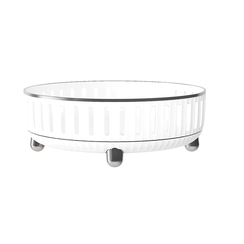 Lwaviwer White 360-Degree Rotating Makeup Organizer For Dresser, Cosmetic Storage With Compartments For Perfumes,,A