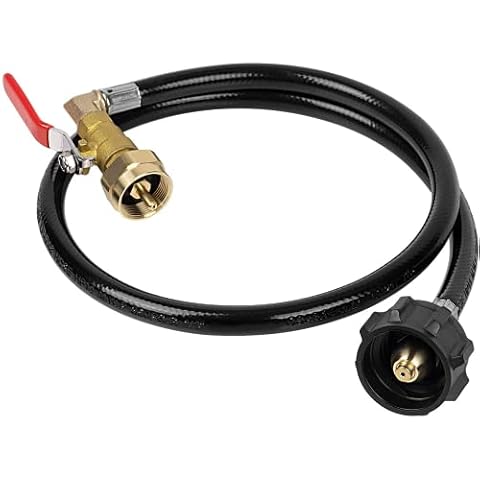 GASPRO Propane Refill Adapter for 1 lb. Tanks, Propane Refill Adapter Hose with Shutoff Valve, Fill 1lb Bottles from 20lb Tank, Easy to Use, 3 Feet Cover
