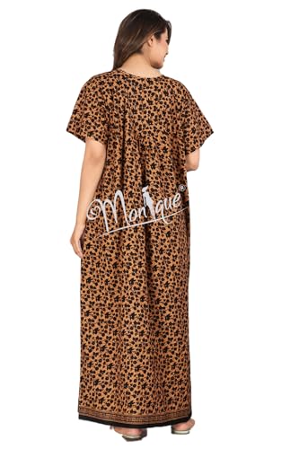 Image of Monique Brand 100% Pure Cotton Nighty for Woman | Floral Gown for Women Night Wear | Cotton Nighty for Women Stylish | Maxi for Women Cotton