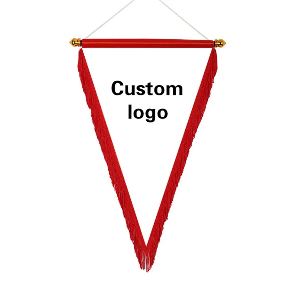 JinFu dian Custom Logo Square Football Team Flag Personalized Picture Text or Logo Customized Exchange Flag Pennant Hanging (C,30x40cm)