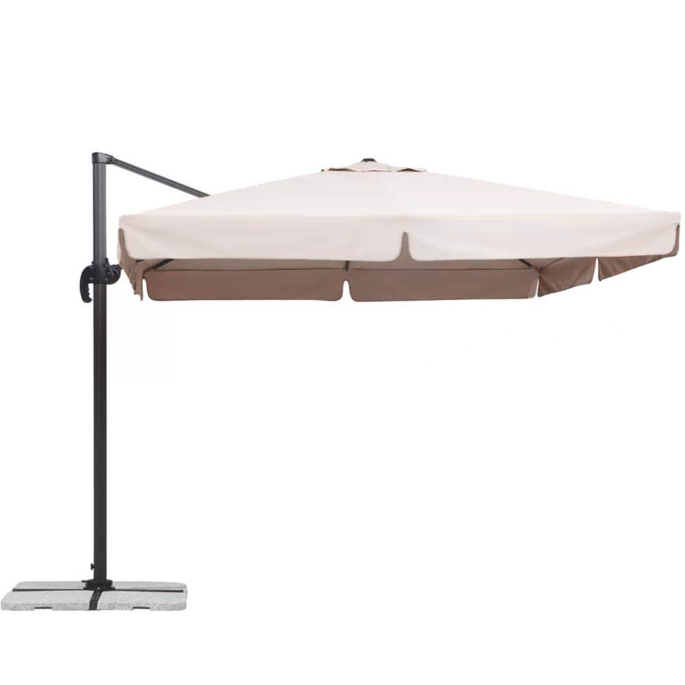 BAKAJI Ombrellone da Giardino Decentrato con parasole Inclinabile Palo in Alluminio Rotazione 360° Base a Croce Arredamento Esterno Gazebo Piscina Giardino Terrazzo Colore Ecru