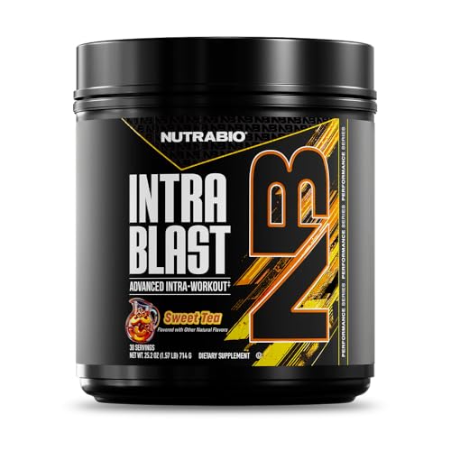 NutraBio Intra Blast Bcaa Powder Amino Acid Supplement, Electrolyte & Hydration Blend, Intra, Pre Workout & Muscle Recovery, 20g Eaa Amino Acids Powder, 5g Glutamine- Sweet Tea, 30 Serving