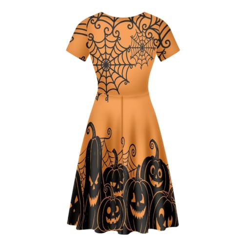 Image of Forchrinse Summer Dresses for Women Crew Neck Short Sleeve Midi Dress Casual Beach Vacation Sundress