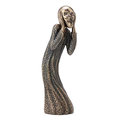 Escultura en bronce antiguo The Scream de 8 pulg miniatura 2