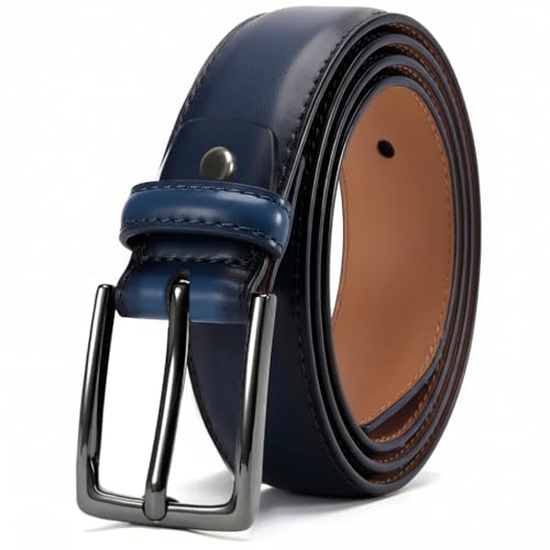 Image of WildHorn Men's Genuine Leather Pin Buckle Belt | Leather Belt for Men | Formal & Casual Wear | Stylish and Durable with Adjustable fit up to 48 inch