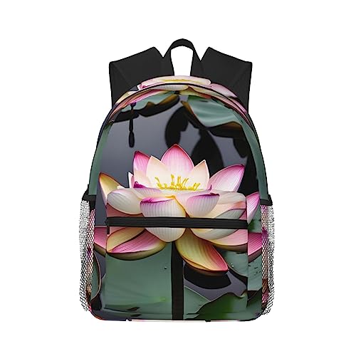 Sac à dos avec poches et motif fleur de lotus : finissez-en avec le désordre et le poids