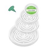 GROWNEER 24 Pack of 6, 8, 10, 12 Inches Clear Plant Saucers Flower Pot Trays, with 15 Pcs Plant Labels, Plastic Plant Drip Trays for Indoor Outdoor Plants Garden, Assorted 4 Sizes, 6pcs of Each Size